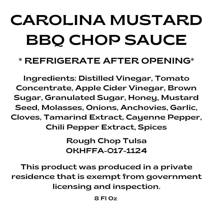 Carolina Mustard Barbecue Chop Sauce
